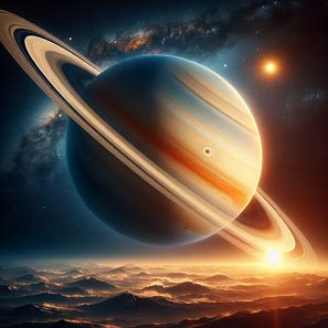 The planet Saturn- Saturn orbits 890 million miles from the Sun